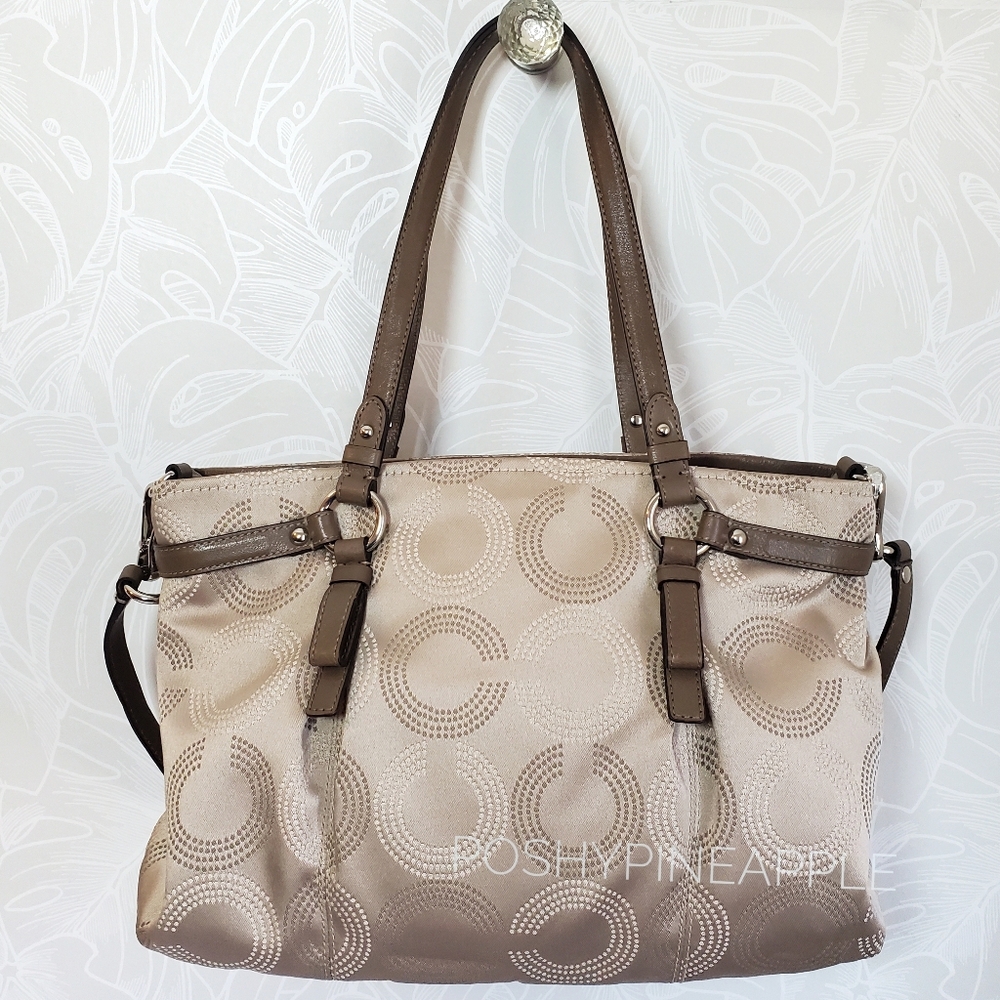 NEW Coach Madison Carryall Crossbody Bag In Khaki Mahogany Brown - Picture 4 of 13